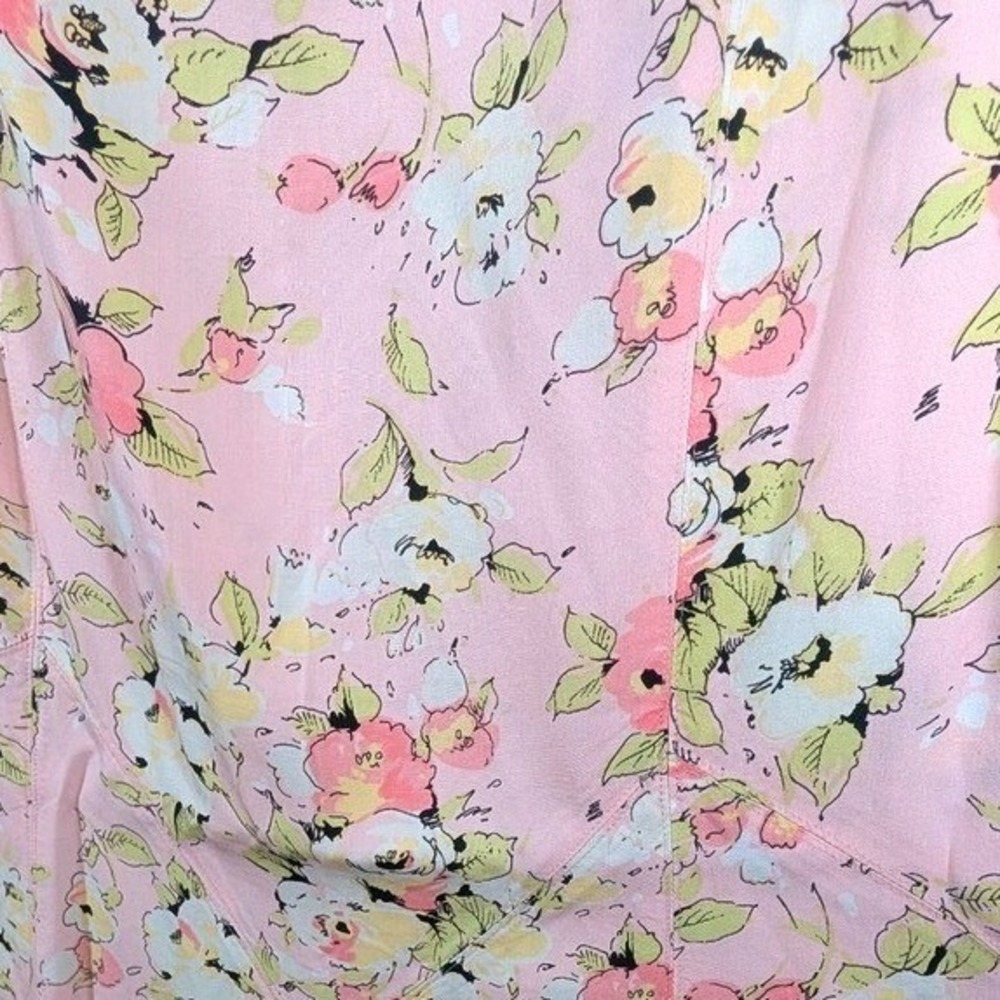 Emma James Pink Floral Midi Skirt Women's Size 10 A Line Lightweight Flowy - Picture 5 of 6